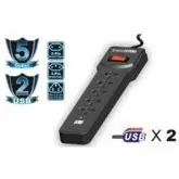 FILTRO DE LINHA SATE A-R07 6 TOMADAS/USB/3 PINO