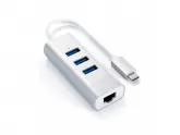 ADAPTADOR USB-C 2 EM 1 ETHERNET E USB HUB SATECHI ST-TC2N1USB31A