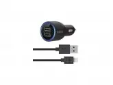CARREGADOR USB BELKIN PARA CARRO + CABO LIGHTNING - PRETO