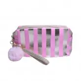 Necessaire de Maquiagem - Rosa Listrada