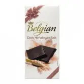 BARRA CHOCOLATE BELGIAN COM SAL DO HIMALAIA AMARGO 100G