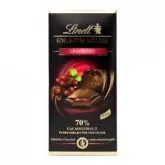 Barra Chocolate Lindt Amargo 70% Mousse De Cranberrie 150G