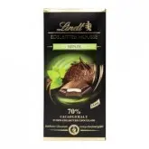 Barra Chocolate Lindt Amargo 70% Mousse De Menta 150G