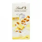 Barra Chocolate Lindt Classic Branco Com Amêndoas 100Gr