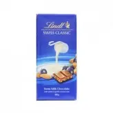 Barra Chocolate Lindt Classica Ao Leite C/ Passas E Amendoas 100G