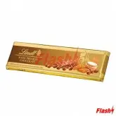 BARRA DE CHOCOLATE LINDT AO LEITE C/ CARAMELO E AVELÃS 300G