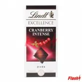 BARRA DE CHOCOLATE LINDT EXCELLENCE AMARGO C/ CRANBERRY 100G