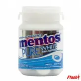 CHICLETES SEM AÇUCAR MENTOS PURE WHITE POTE 56G (28 UND)