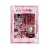 GIN PUERTO DE INDIAS MORANGO KIT 1 GARRAFA 700ML + 1 COPO