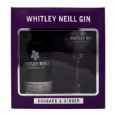 GIN WHITLEY NEILL RUBARBO E GENGIBRE KIT 1 GARRAFA 750ML + 1 COPO PERSONALIZADO