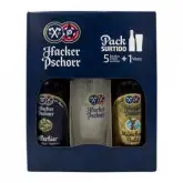 KIT CERVEJA HACKER-PSCHORR 5 GARRAFAS 500ML (SENDO 3 MODELOS) + 1 COPO PERSONALIZADO