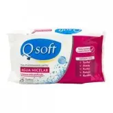 LENÇO DEMAQUILANTE Q.SOFT AGUA MICELAR 25 UNIDADES