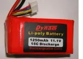 Pack Dynam 11.1V 1250mA LiPo 15C c/ Balance connector