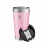 Copo Termico Ghis Rosa 473Ml Com Tampa E Abridor