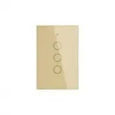 Interruptor Smart Moes Wrs-Us3-L-Gd C/3 Botao Gold Wifi Bivolt 7109332