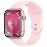 Apple Watch Series 9 MR933LL/A - Bluetooth - Wi-Fi - 41mm - GPS - Pink Aluminum/Light Pink Sport