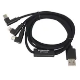 Cabo Ecopower Ep-6036 - Microusb/Tipoc/Lightning - 1 Metro - 3 Em 1 - Preto