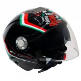 Capacete MT Helmets City Eleven Italy Gloss - Aberto - Tamanho L - Preto