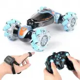Carro de Controle Remoto Stunt Car LH-C048S-2 - Com Sensor de mão - Recarregável - Preto e Azul