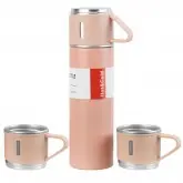 Garrafa Térmica Midi Pro MDP-500 - 500ML - Com 3 Canecas - Rosa