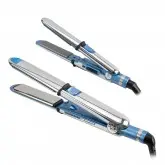 Kit de Prancha para Cabelo Babyliss Pro Nano Titanium BNTPK1UZ - Com 2 Pranchas - 21W+56W - BiVolt - Prata e Azul