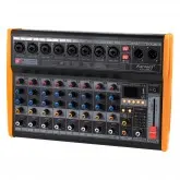Mesa de Som Karsect KG-08M - 8 Canais - Bluetooth - USB/AUX - Preto