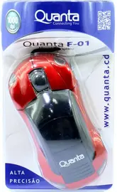 Mouse Quanta F-01 - USB - Formato de Carro Vermelho