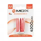 Pilha Mox Mob2Aa43 - Aa - 4300Mah - 2 Unidades - Recarregável