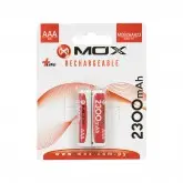 Pilha Mox Mob2Aaa23 - Aaa - 2300Mah - 2 Unidades - Recarregável