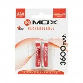 Pilha Mox Mob2Aaa36 - Aaa - 3600Mah - 2 Unidades - Recarregável