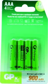 Pilha Recarregavel GPX 900mAh AAA - Especial para Telefone Sem Fio - 4 Unidades
