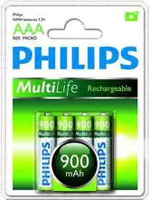 Pilha Recarregavel Philips AAA 4 Pilhas 900MAH