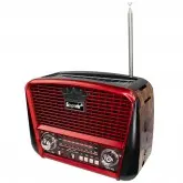 Rádio Portátil Ecopower EP-F108B - USB/SD/AUX - AM/FM - Bluetooth - Com Painel Solar - Vermelho