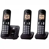 Telefone Panasonic KX-TGC223C - 3 Bases - Com Bina - 110V - Preto