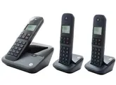Telefone Sem Fio Motorola M3000-3 - 3 Bases - Com Bina - Bivolt - Preto