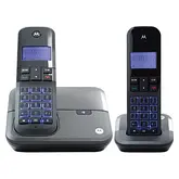 Telefone Sem Fio Motorola M4000-2 - 2 Bases - Com Bina - Bivolt - Preto
