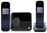 Telefone Sem Fio Motorola M6000-2 - 2 Bases - Com Bina - Bivolt - Preto