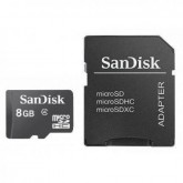 CARTAO DE MEMORIA MICRO SD 8GB SANDISK 2X1 CLASS 4