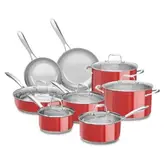 COZ. KITCHENAID JOGO DE PANELAS C/14 PCS VERMELHO