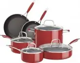 COZINHA KITCHENAID JOGO DE PANELAS COM 10 PECAS VERMELHO