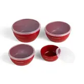 COZINHA KITCHENAID JOGO DE POTES COM 4 PECAS VERMELHO