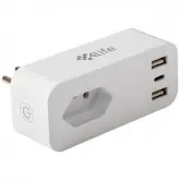Adaptador De Tomada Inteligente 4Life Smart Plug Powerhub Flp10A3Ubr Wi-Fi Bivolt - Branco