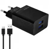 Carregador Micro Usb Moxom Mx-Hc22 2 Usb - Preto