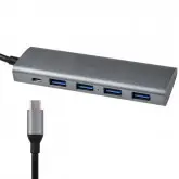 Hub Usb Moxom Mx-Hb01 Com 4 Portas Usb 3.0 - Cinza