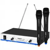 Sistema De Microfone Sem Fio Prosper P-6181 Com 2 Microfones 110- 220 V ~ 50/60 Hz - Preto/Prata
