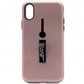 Case de PC/TPU 4Life para iPhone X/XS com Suporte Anel Silicone - Rosa