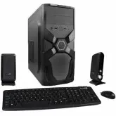 Kit Gabinete Satellite Barebone K731 com Speaker + Teclado Português+ Mouse - Preto