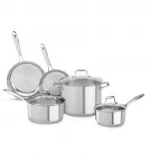 COZINHA KITCHENAID JOGO DE PANELAS 8PECAS INOX PRATA