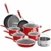 COZINHA KITCHENAID JOGO DE PANELAS COM 12 PCS VERMELHO