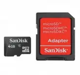 MEM CARD MICRO SD  4GB SANDISK 2X1 SDSDQ